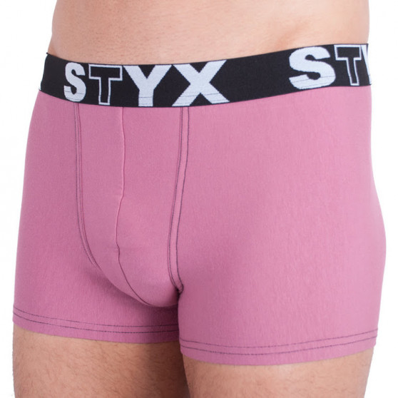Bokserki męskie Styx sportowe z gumką w kolorze różowym (G9)