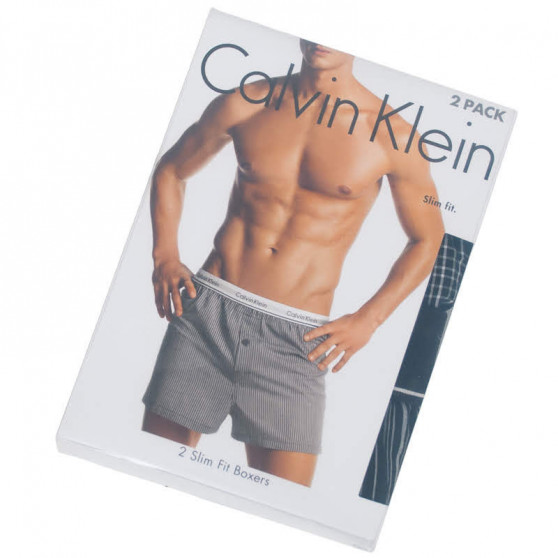2PACK Bokserki męskie Calvin Klein slim fit wielokolorowe (NB1544A-KGW)