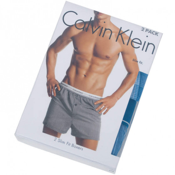 2PACK Spodenki męskie Calvin Klein slim fit multicolour (NB1544A-LGW)