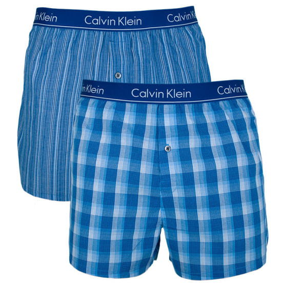 2PACK Bokserki męskie Calvin Klein slim fit wielokolorowe (NB1544A-LGW)