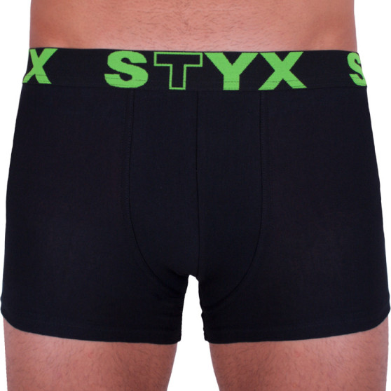 Bokserki męskie Styx sportowe elastyczne ponadwymiarowy czarne (R962)