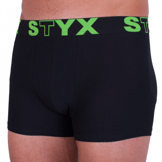Bokserki męskie Styx sportowe elastyczne ponadwymiarowy czarne (R962)