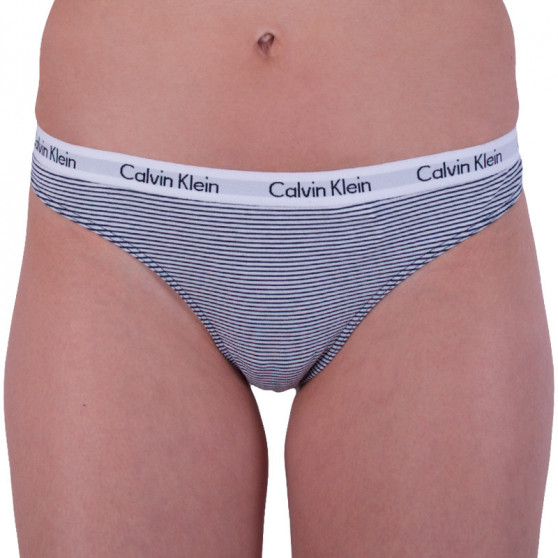3PACK stringi damskie Calvin Klein wielokolorowe (QD3587E-YS3)