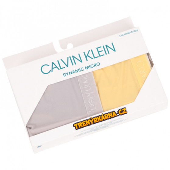2PACK stringi damskie Calvin Klein wielokolorowe (QD3695E-HU4)
