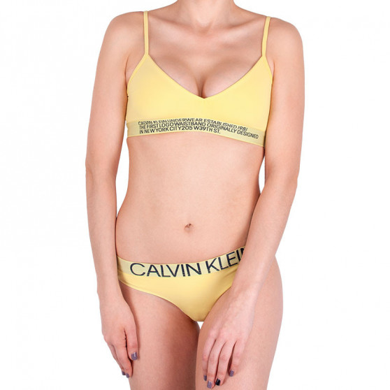 Stringi damskie Calvin Klein żółte (QF5184E-HZY)