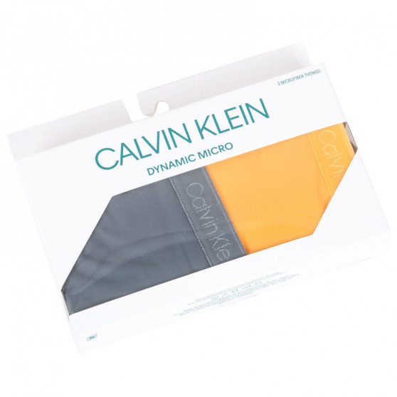2PACK stringi damskie Calvin Klein wielokolorowe (QD3695E-TSR)