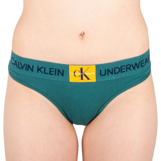 Stringi damskie Calvin Klein zielone (QF4920E-ZAY)