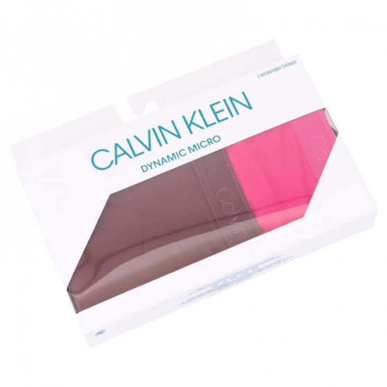 2PACK stringi damskie Calvin Klein wielokolorowe (QD3695E-TMU)