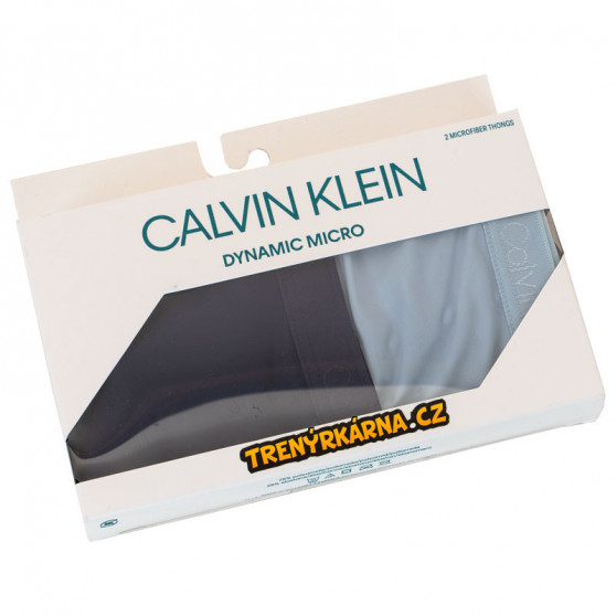 2PACK stringi damskie Calvin Klein niebieski (QD3695E-AAN)
