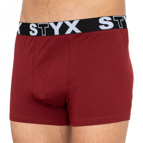 Bokserki męskie Styx sportowe elastyczne oversize bordowe (R1060)