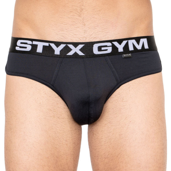Męskie slipy Styx funkcjonalne sportowe elastyczne czarne (S740)