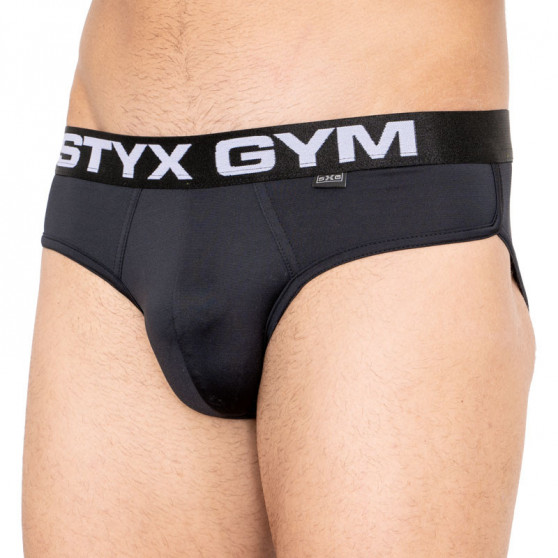 Męskie slipy Styx funkcjonalne sportowe elastyczne czarne (S740)