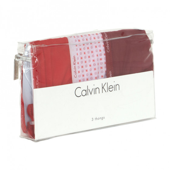 3PACK stringi damskie Calvin Klein wielokolorowe (QD3592E-3MJ)