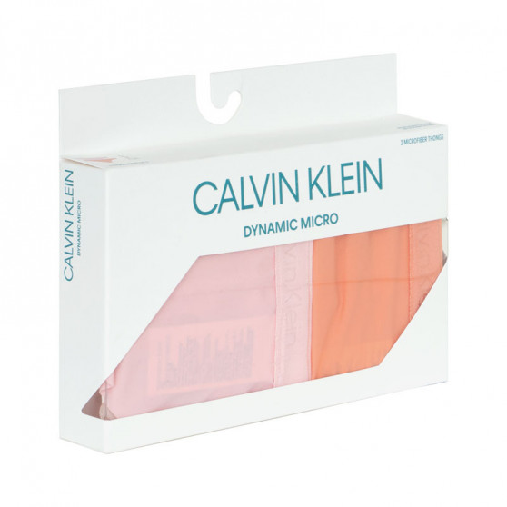 2PACK stringi damskie Calvin Klein wielokolorowe (QD3695E-CDJ)