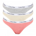 3PACK stringi damskie Calvin Klein wielokolorowe (QD3587E-OPB)