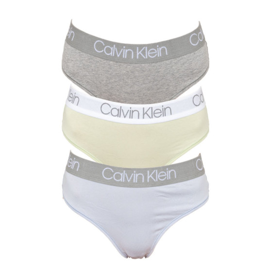 3PACK stringi damskie Calvin Klein wielokolorowe (QD3757E-IOB)