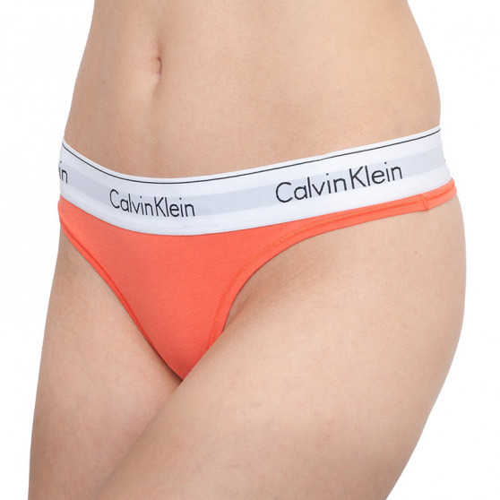 Stringi damskie Calvin Klein pomarańczowe (F3786E-GPT)