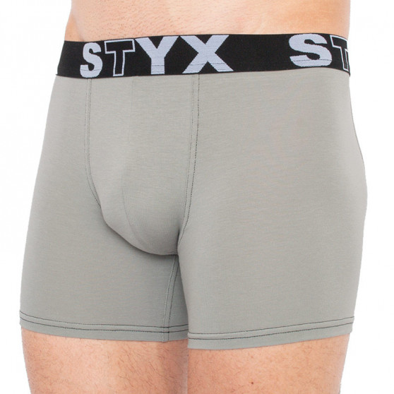 Bokserki męskie Styx długie sportowe elastyczne jasnoszare (U1062)
