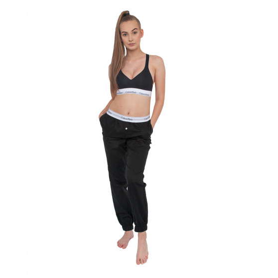 Damskie spodnie do spania Calvin Klein czarne (QS5934E-001)