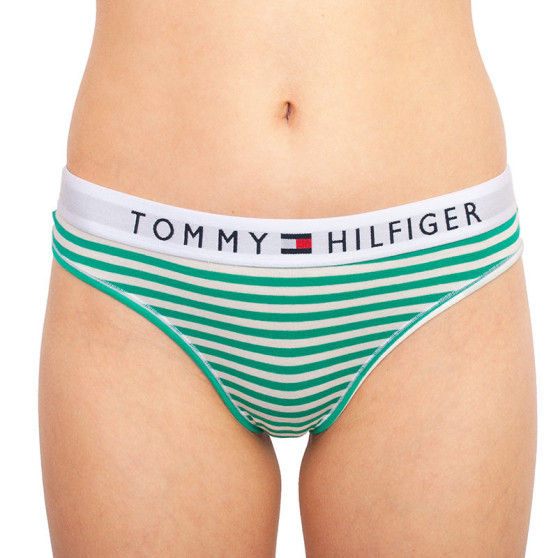 Stringi damskie Tommy Hilfiger zielone paski (UW0UW02349 0IK)