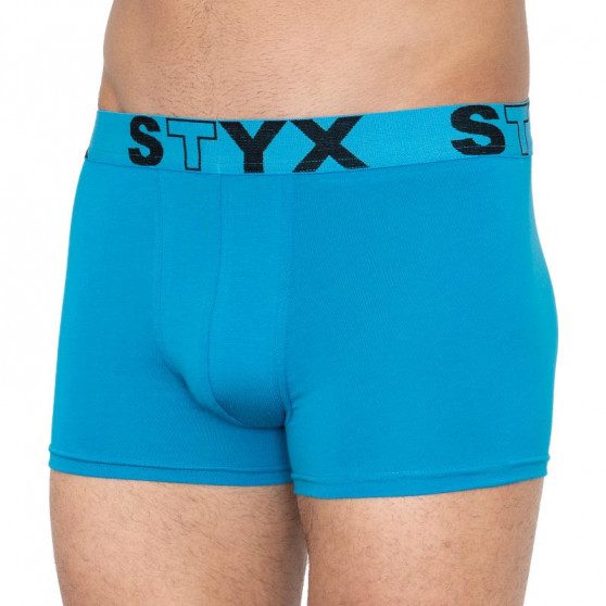 Bokserki męskie Styx sportowe elastyczne ponadwymiarowy jasnoniebieskie (R969)