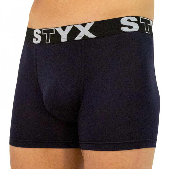 Bokserki męskie Styx długie sportowe elastyczne ciemnoniebieskie (U963)