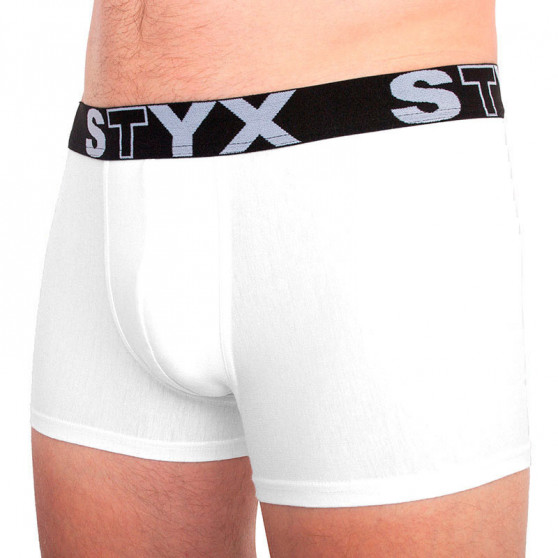 Bokserki męskie Styx sportowe elastyczne ponadwymiarowy białe (R1061)