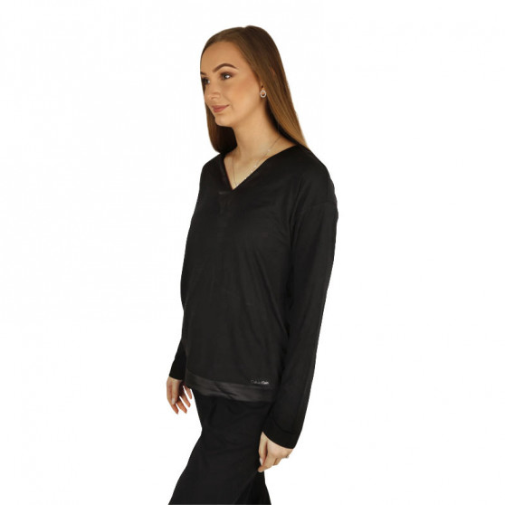 Damska koszulka do spania Calvin Klein czarna (QS6528E-UB1)