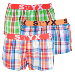 3PACK szorty damskie Styx sportowe elastyczne wielokolorowe (T6212233)