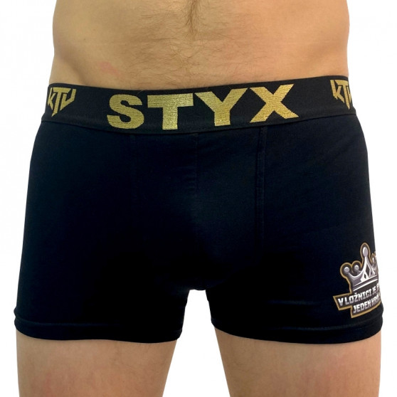 Bokserki męskie Styx / KTV guma sportowa czarna - guma czarna (GTCK960)