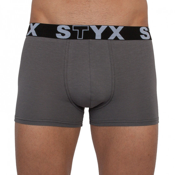 3PACK bokserki męskie Styx sportowe elastyczne ponadwymiarowy ciemnoszare (R10636363)