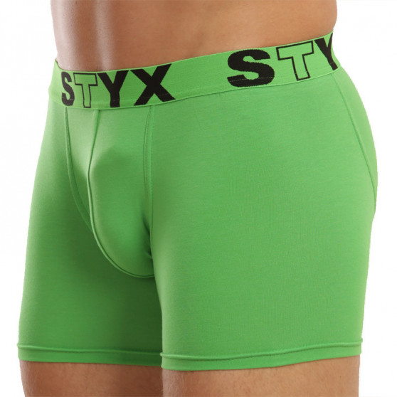 Bokserki męskie Styx długie sportowe elastyczne zielone (U1069)