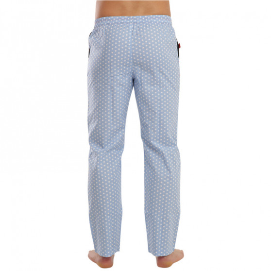 Męskie spodnie do spania Emes gwiazdki na jasnoniebieskim tle (004K)
