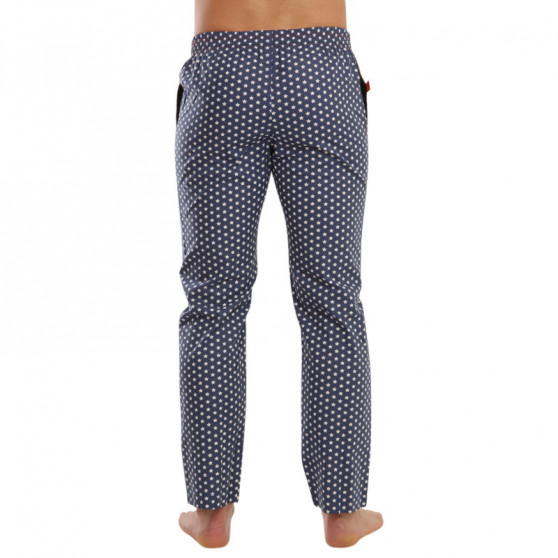 Męskie spodnie do spania Emes w niebieskie gwiazdki (005K)