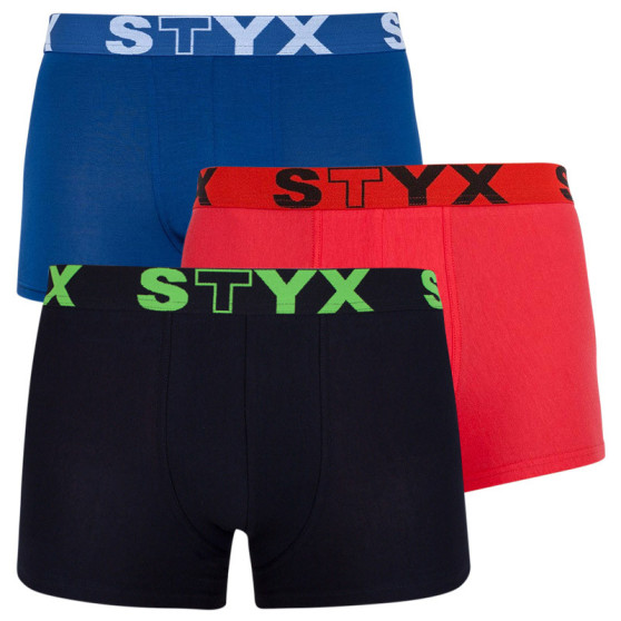 3PACK bokserki męskie Styx sportowe elastyczne wielokolorowe (G9626864)