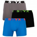 3PACK bokserki męskie Styx długie sportowe elastyczne wielokolorowe (U9626763)
