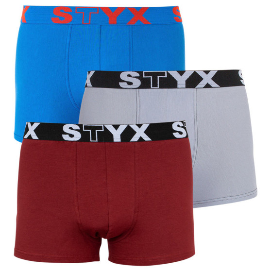 3PACK bokserki męskie Styx sportowe elastyczne ponadwymiarowy wielokolorowe (R9676067)