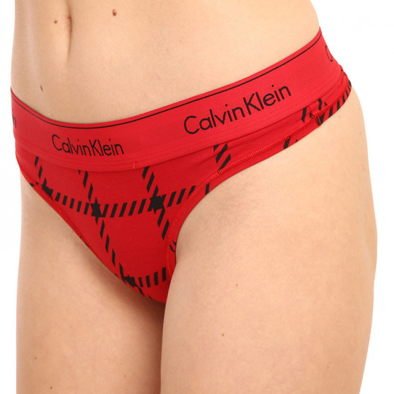 Stringi damskie Calvin Klein czerwone (QF6861E-VGM)