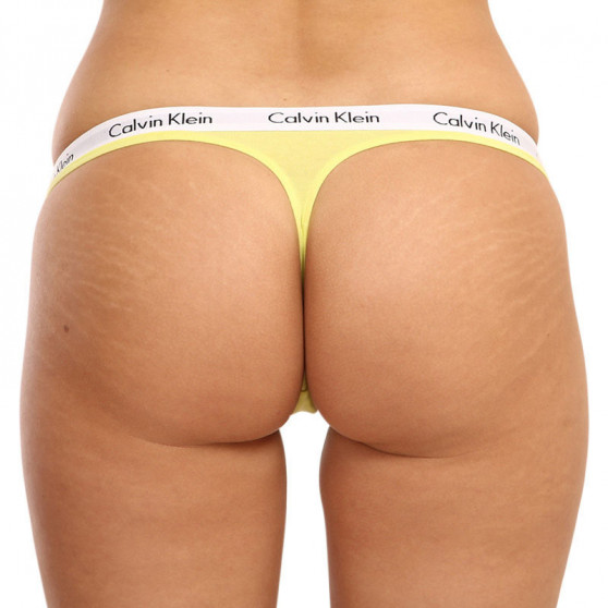 3PACK stringi damskie Calvin Klein ponadwymiarowyd wielokolorowe (QD3800E-13X)
