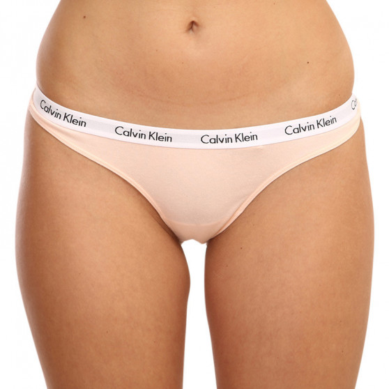 3PACK stringi damskie Calvin Klein ponadwymiarowyd wielokolorowe (QD3800E-13X)