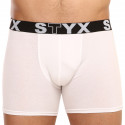 Bokserki męskie Styx długie sportowe elastyczne białe (U1061)
