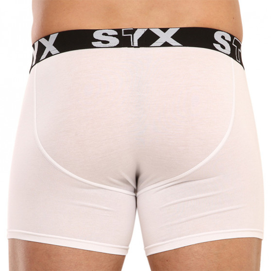 Bokserki męskie Styx długie sportowe elastyczne białe (U1061)