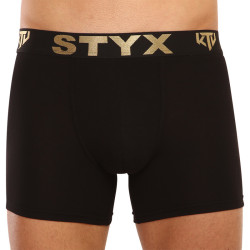 Bokserki męskie Styx / KTV długie sportowe elastyczne czarne - czarne elastyczne (UTC960)
