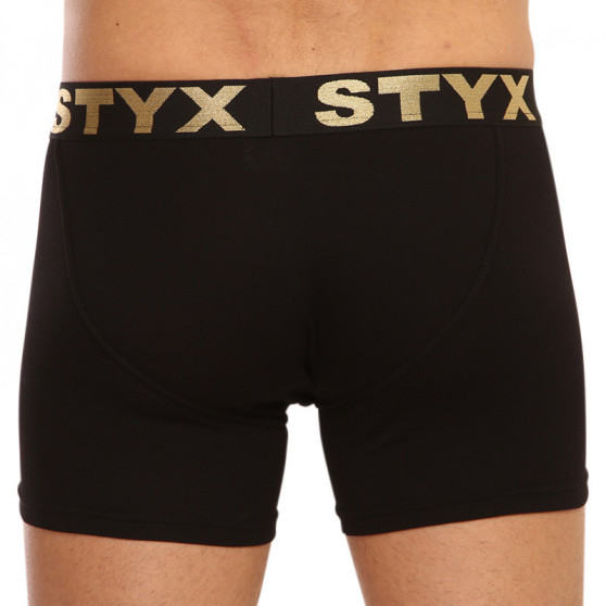 Bokserki męskie Styx / KTV długie sportowe elastyczne czarne - czarne elastyczne (UTCK960)