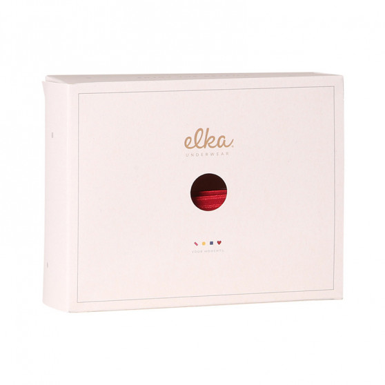 Majtki damskie Elka białe z czerwoną gumką (DB0012)