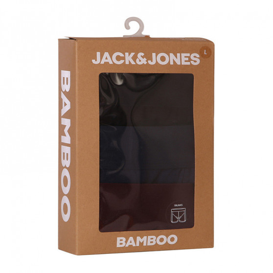 3PACK bokserki męskie Jack and Jones bambus wielokolorowy (12198852 - Port royale/Black)