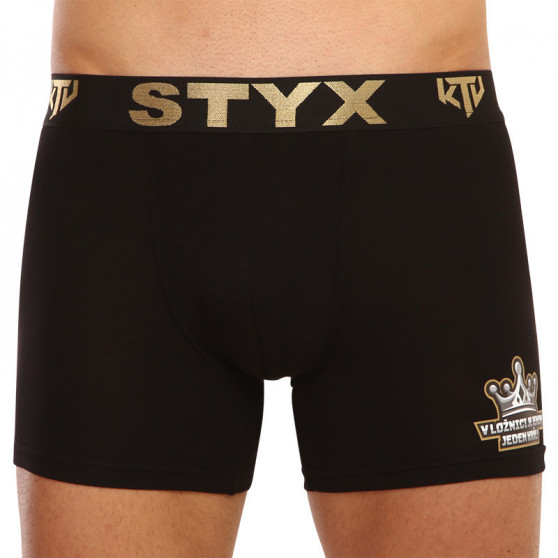 3PACK bokserki męskie Styx / KTV długie sportowe elastyczne czarne (UTZUTCLUTCK960)