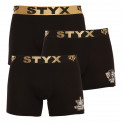 3PACK bokserki męskie Styx / KTV długie sportowe elastyczne czarne (UTZUTCLUTCK960)