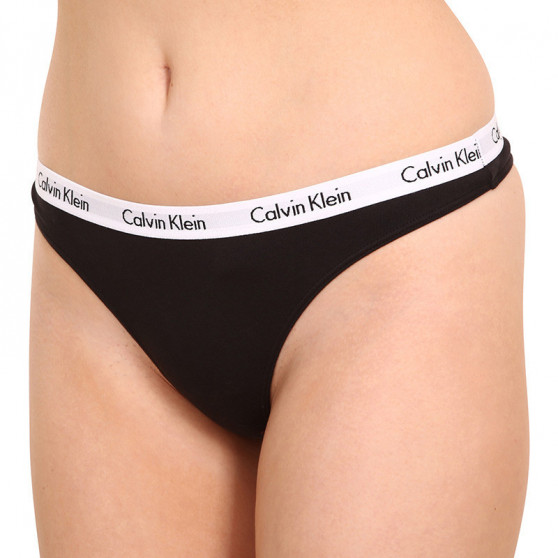 3PACK stringi damskie Calvin Klein ponadwymiarowyd wielokolorowe (QD3800E-1CX)