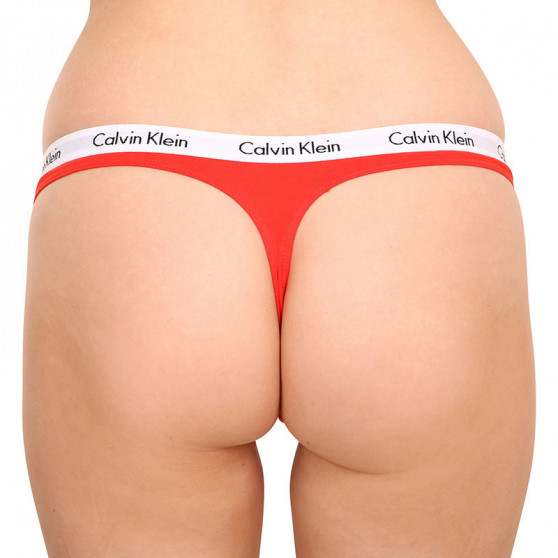 3PACK stringi damskie Calvin Klein ponadwymiarowyd wielokolorowe (QD3800E-1CX)